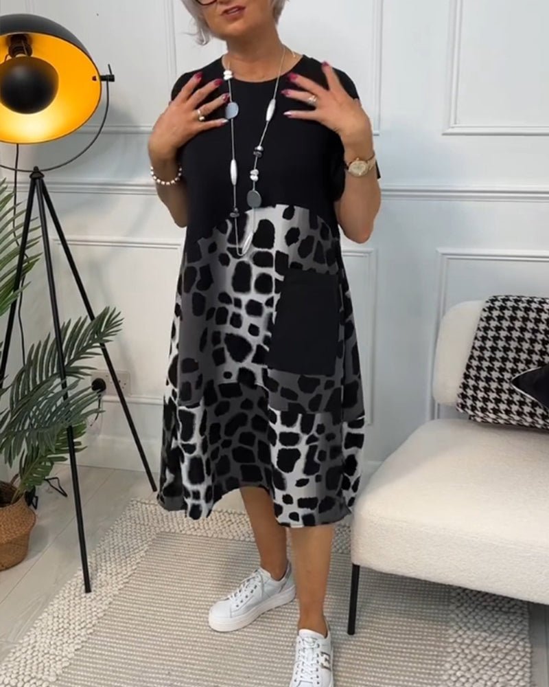 Marnie | Contrast Print Midi Dress