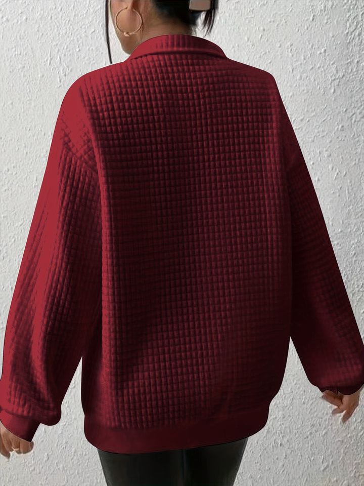 Adelina | Quarter-Zip Textured Sweater
