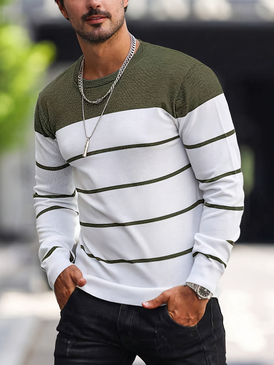 Harvey | Striped Crew Neck Sweater