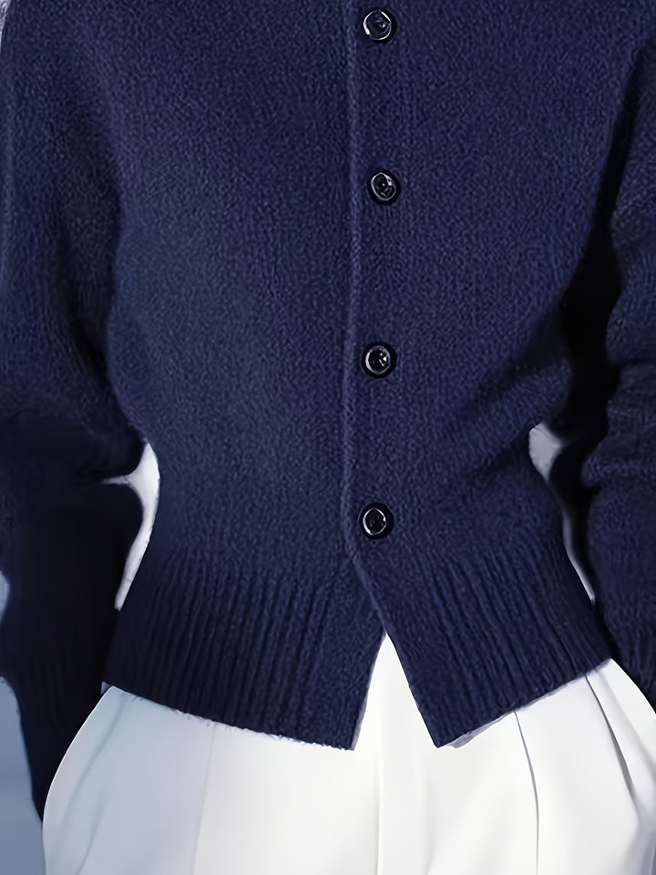 Sabine | Button-Front Mock Neck Cardigan