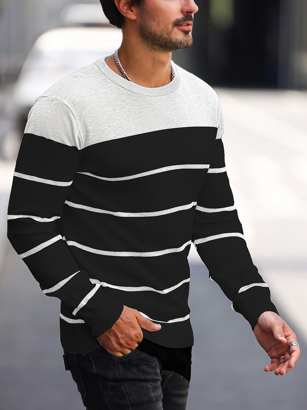 Harvey | Striped Crew Neck Sweater