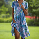 Lucille | Flowing Garden-Print Dress