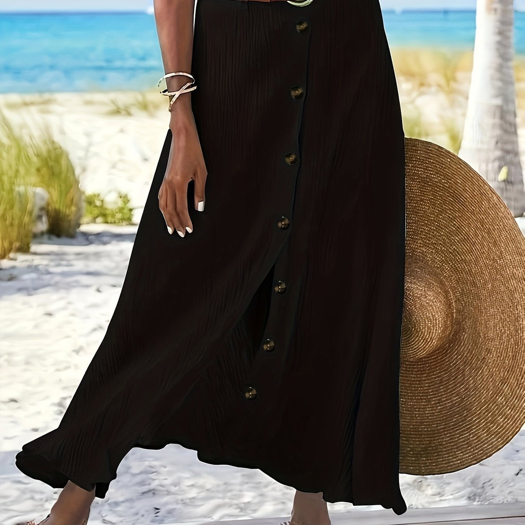 Diane | Button-Front A-Line Maxi Skirt