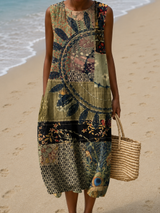 June | Artful Printed Midi Dress