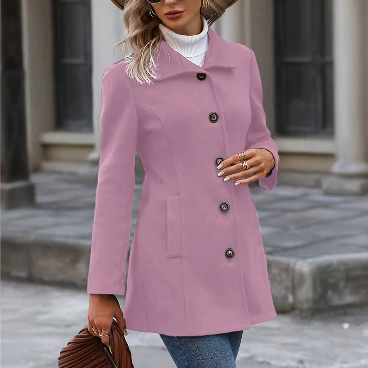 Fiona | Stand Collar Button-Front Coat