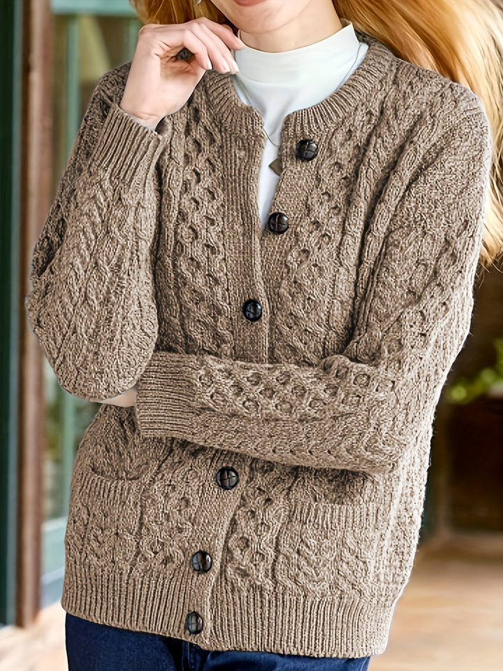 Delphine | Cable-Knit Button Cardigan