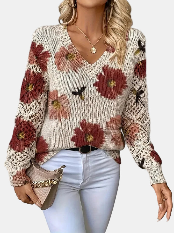 Marlisa | Floral Openwork Sweater