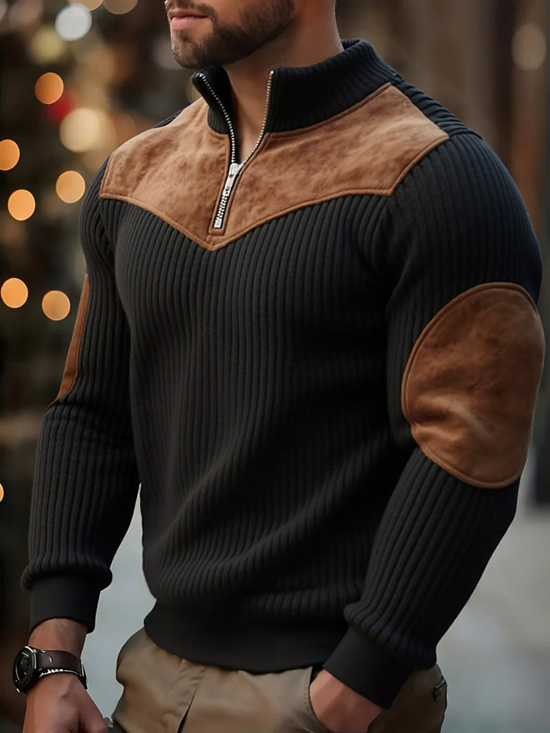 Calvin | Half-Zip Ribbed Pullover