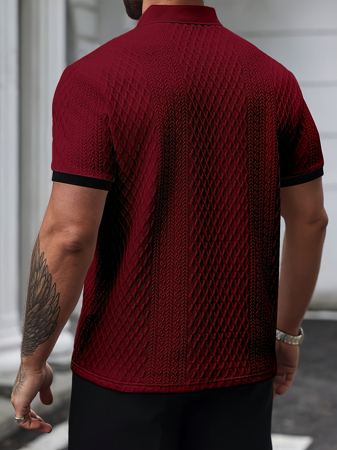 Knox | Men's Jacquard Colour-Block Polo