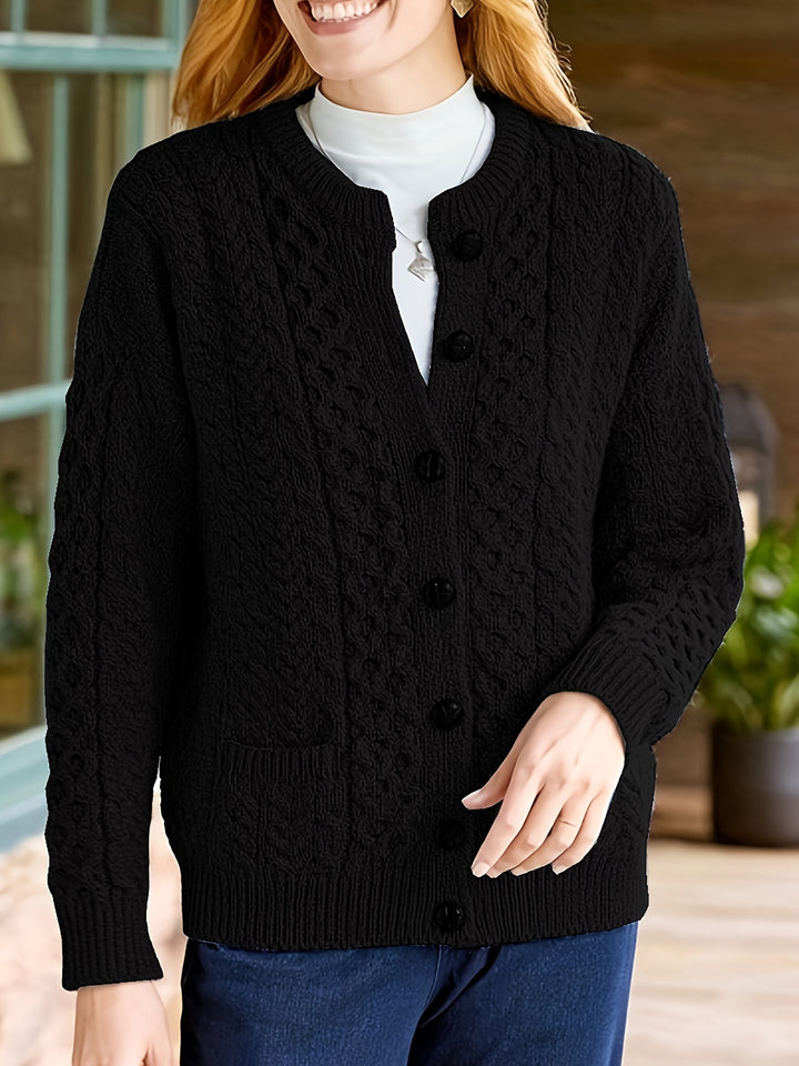 Delphine | Cable-Knit Button Cardigan