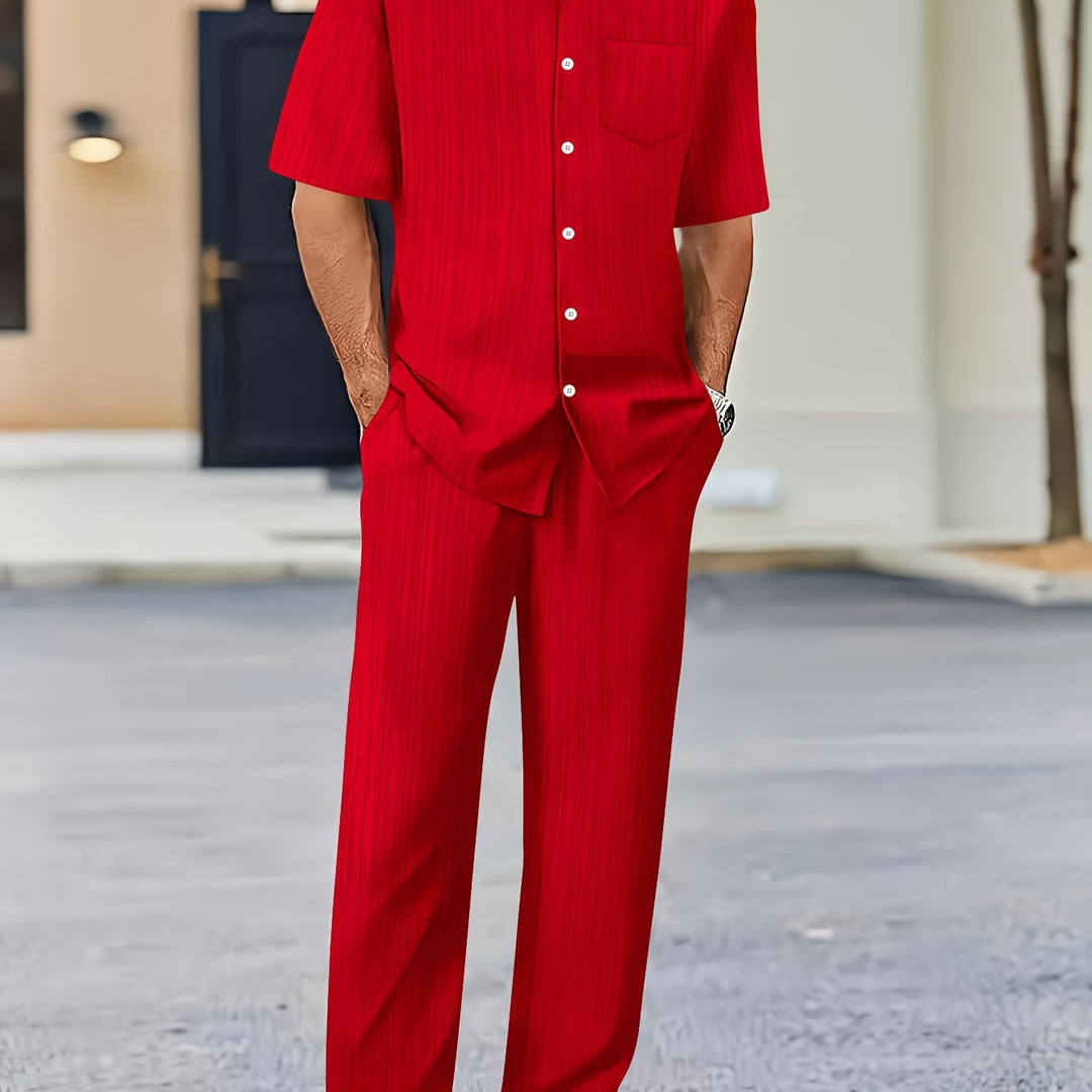 Landon | Men's Short Sleeve Shirt & Trousers Set