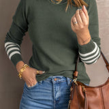 Eloise | Striped Ribbed Round Neck Sweater