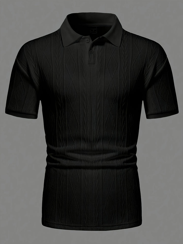 Liam | Men's Textured Knit Short Sleeve Polo