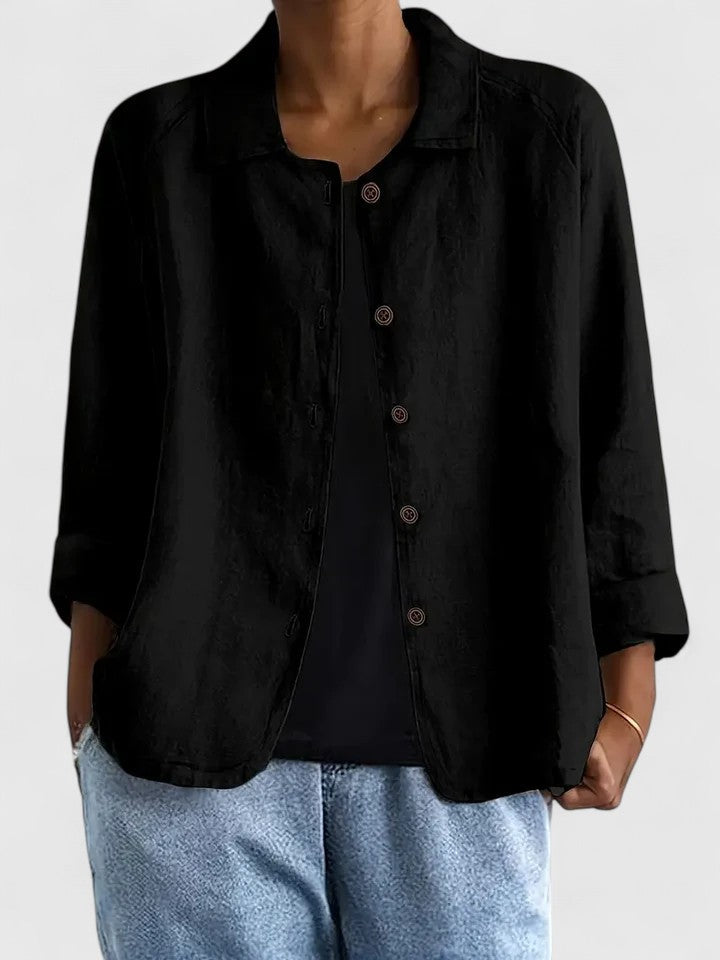 Bryony | Relaxed Collared Button-Front Shirt