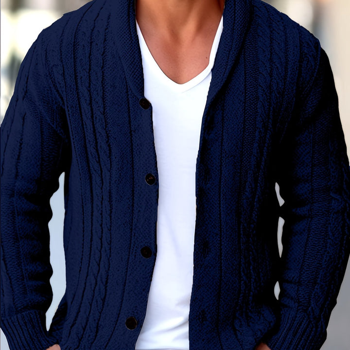 Easton | Cable-Knit Shawl Collar Cardigan