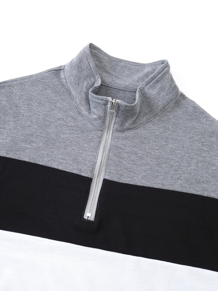 Spencer | Color-Block Quarter-Zip Polo Shirt