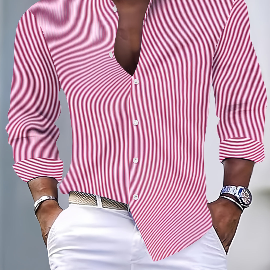 Colton | Men's Striped Long Sleeve Shirt