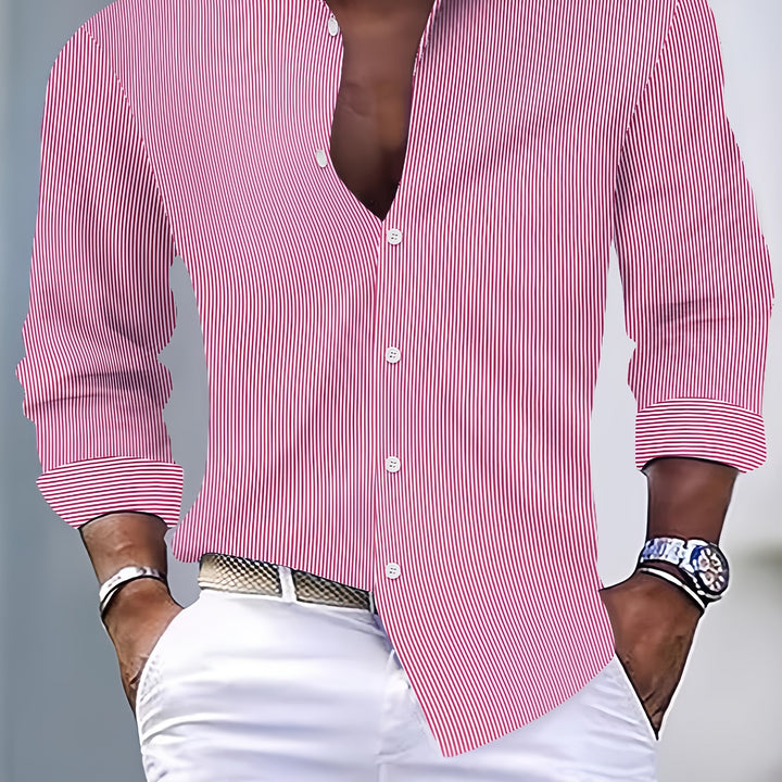 Colton | Men's Striped Long Sleeve Shirt