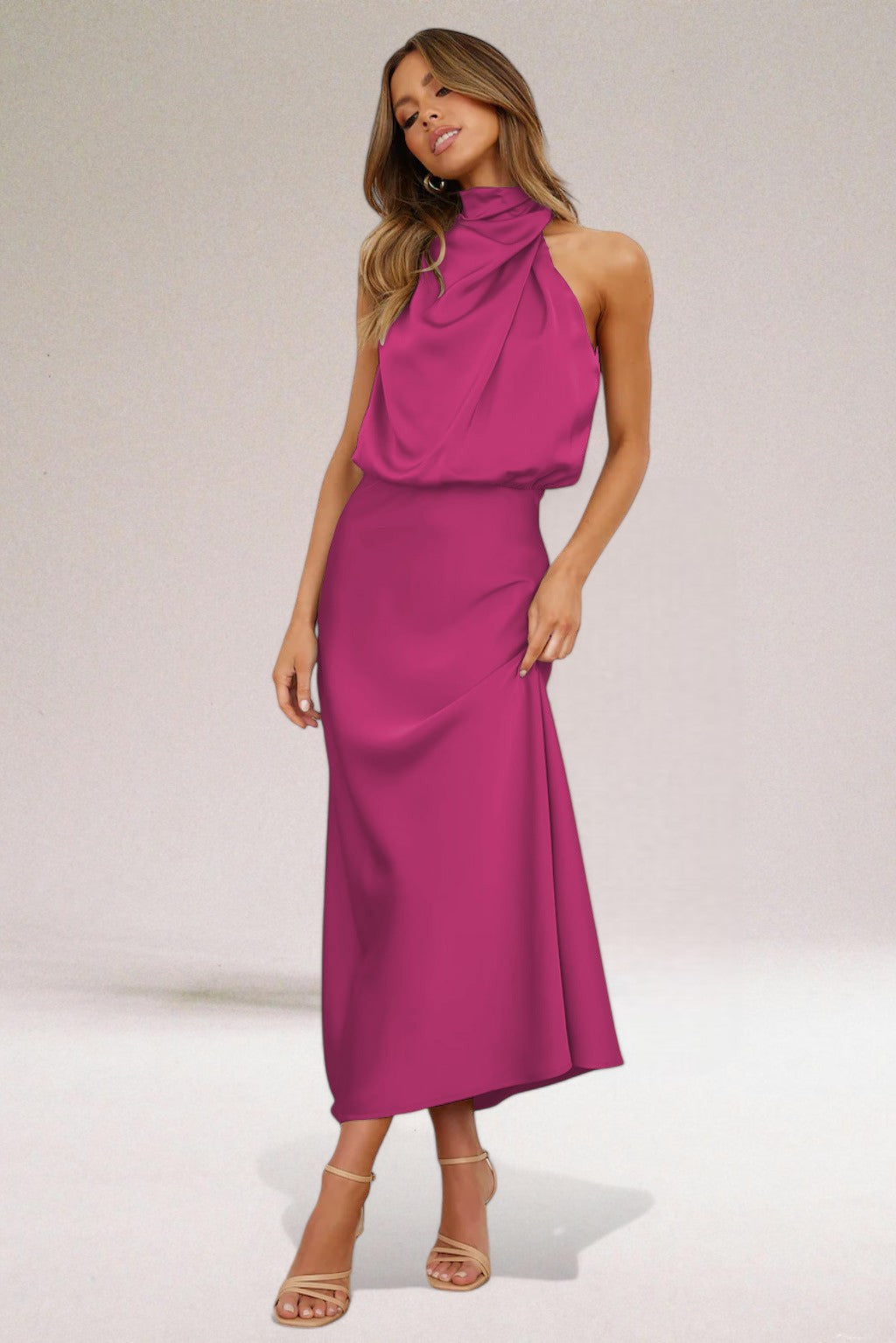 Seraphina | Draped Halter Evening Dress