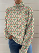 Marlowe | Blooming Floral High-Neck Sweater