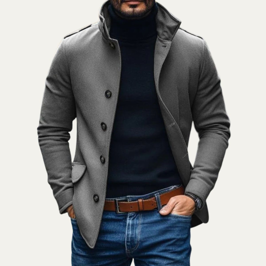 Nathaniel | Refined Stand-Collar Overcoat