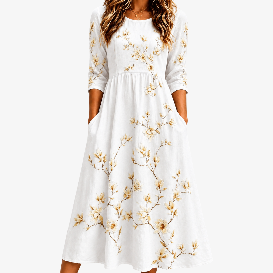 Verena | Floral Pocket Midi Dress