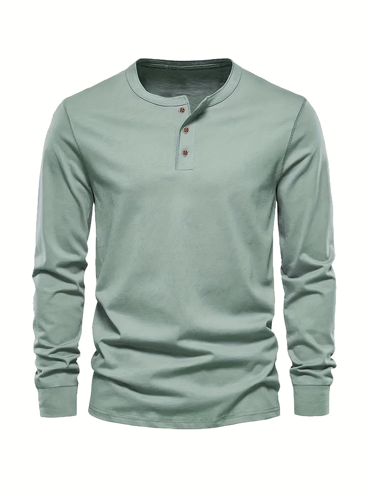 Seth | Men's Long Sleeve Cotton Henley