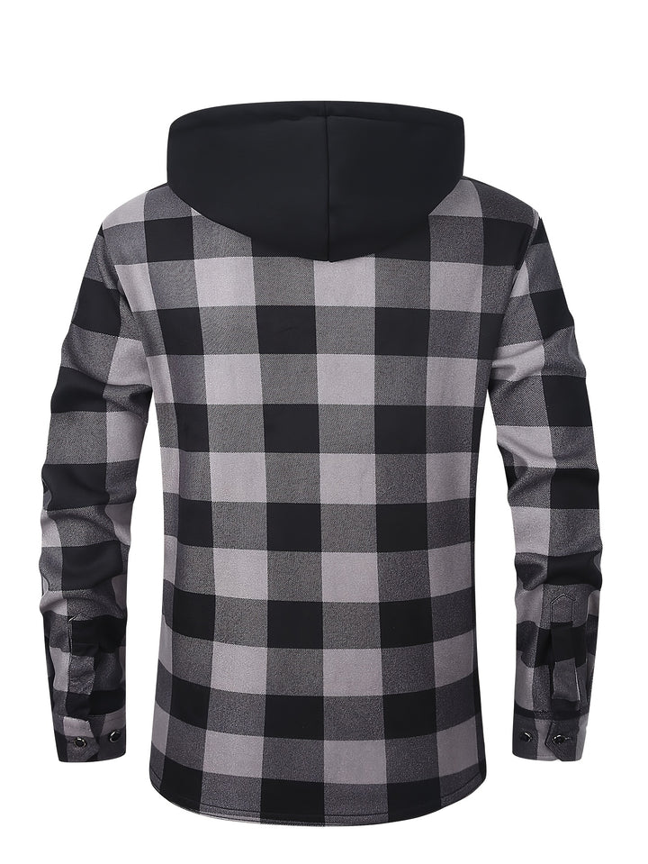 Nolan | Hooded Plaid Shirt Jacket