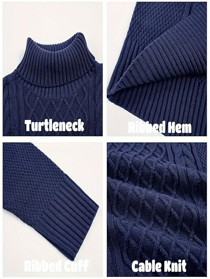 Garrett | Classic Cable-Knit Turtleneck Sweater