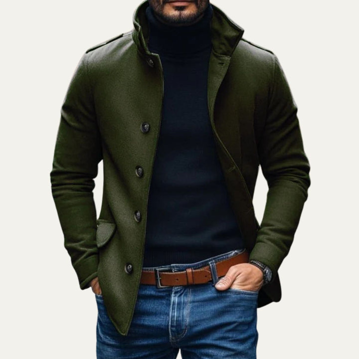 Nathaniel | Refined Stand-Collar Overcoat