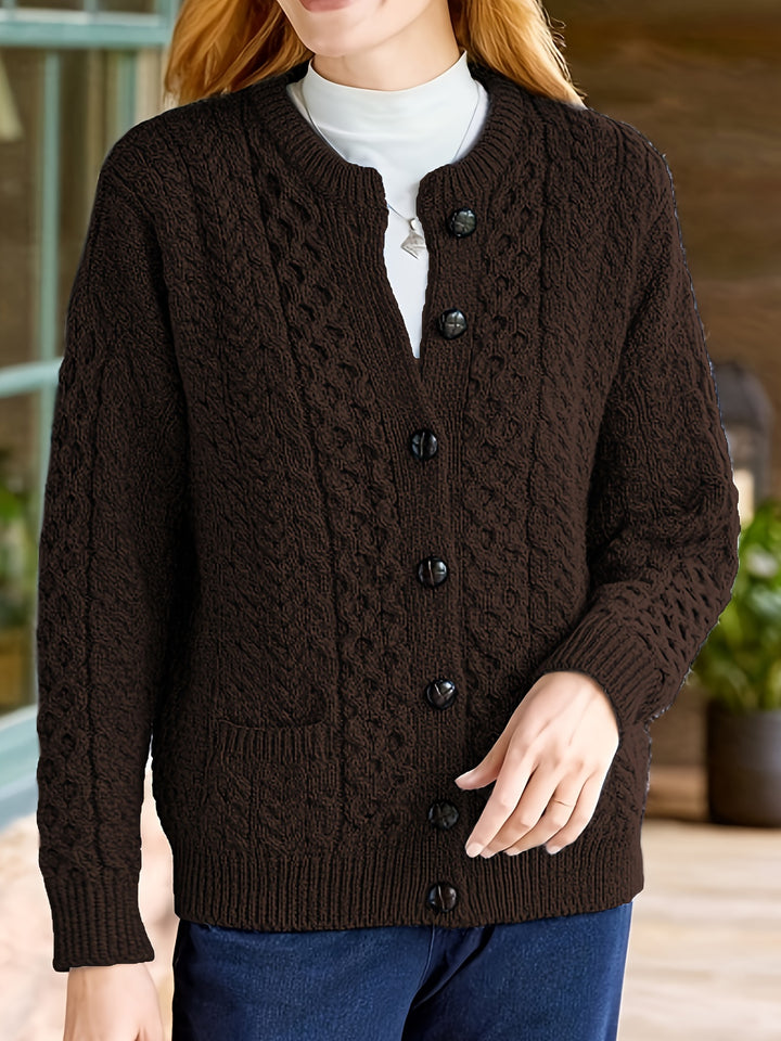 Delphine | Cable-Knit Button Cardigan