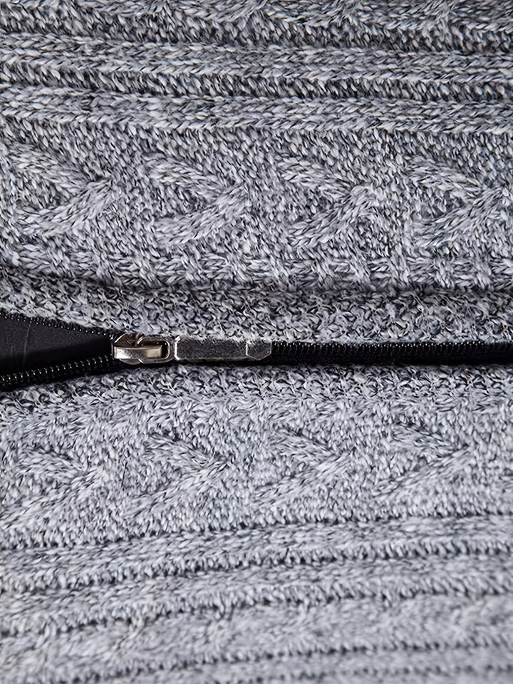 Rupert | Cable-Knit Stand-Collar Cardigan