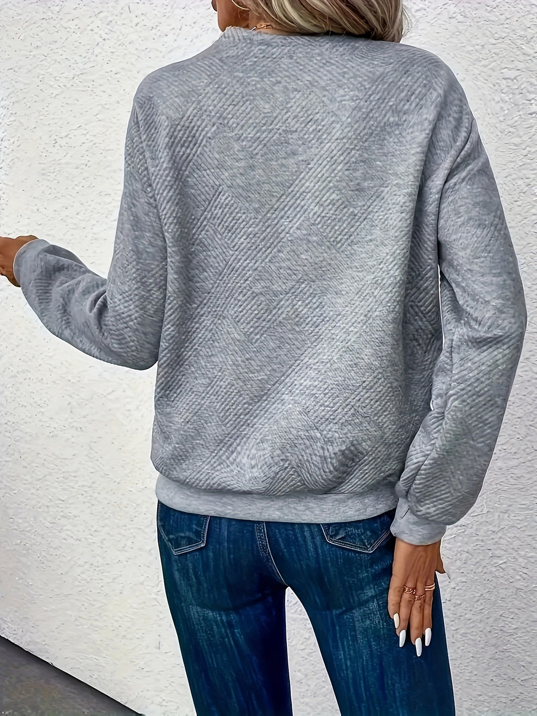 Roxanne | Button-Accent Asymmetrical Neck Sweater