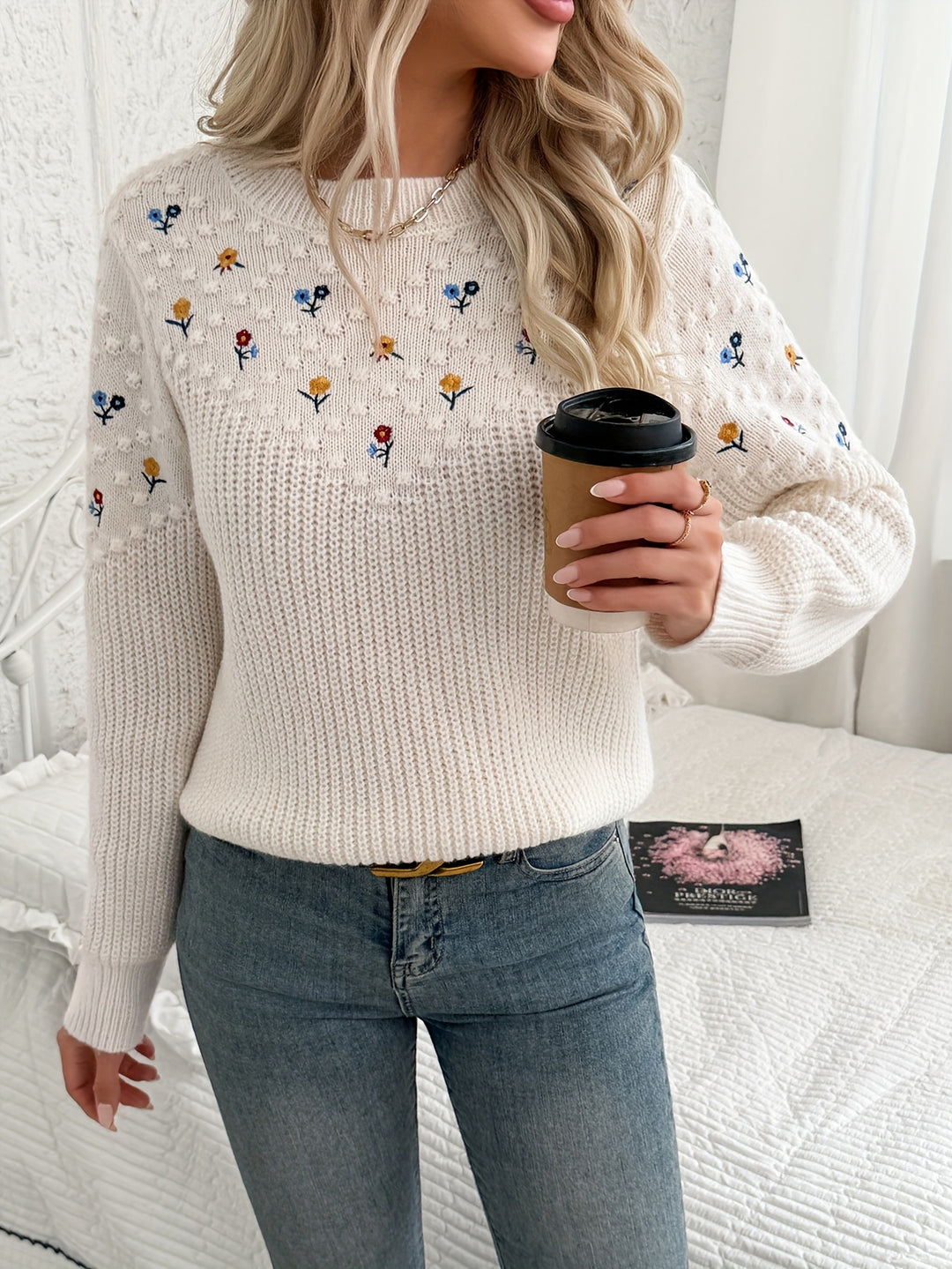Georgina | Floral Embroidered Sweater