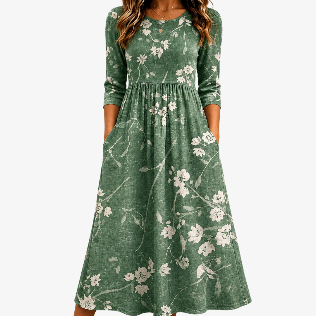 Hazeldine | Relaxed Floral Pocket Midi Dress