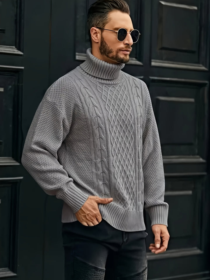 Garrett | Classic Cable-Knit Turtleneck Sweater