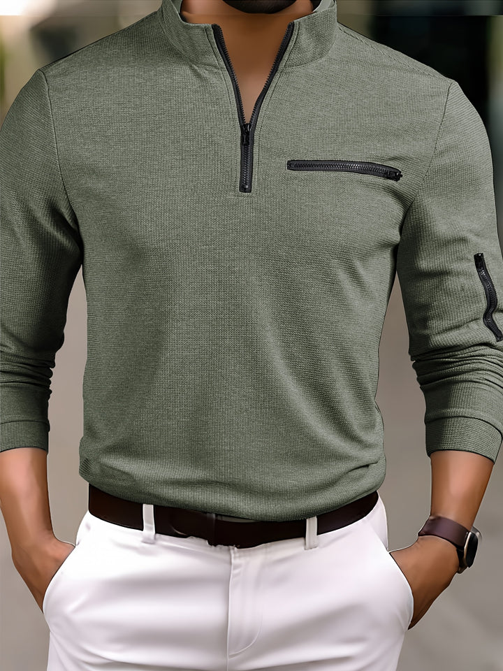 Harvey | Men's Textured Waffle Quarter-Zip Pullover
