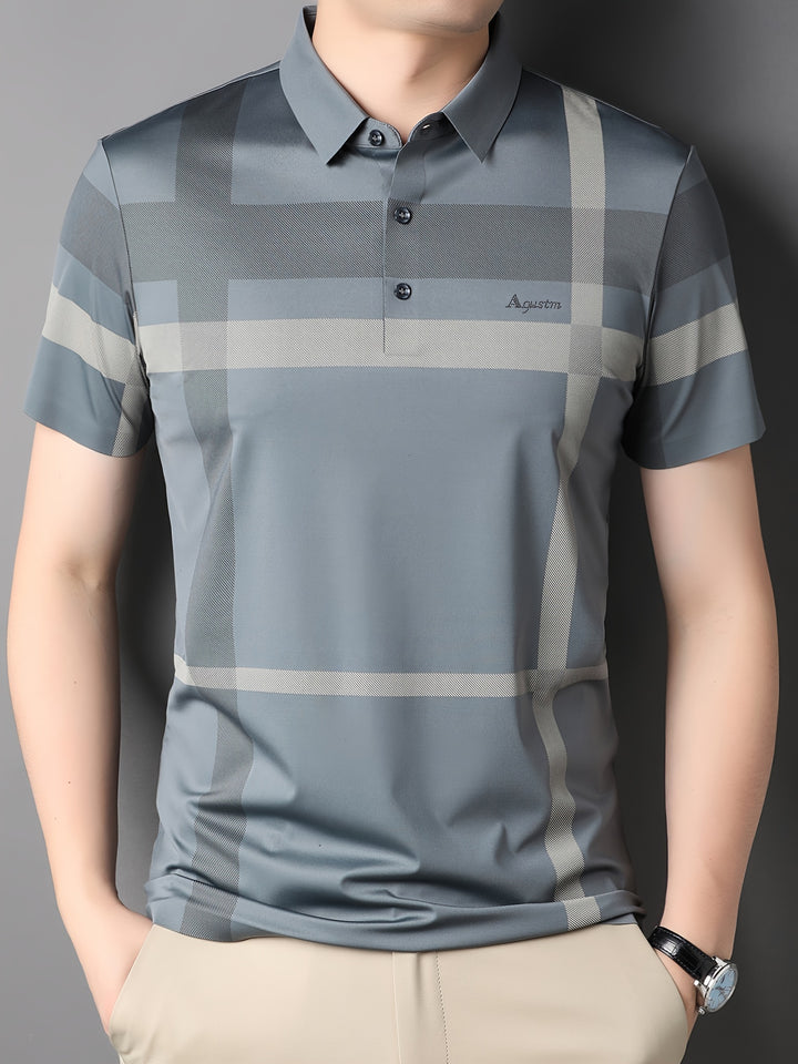 Rylan | Men's Plaid Lapel Short Sleeve Shirt