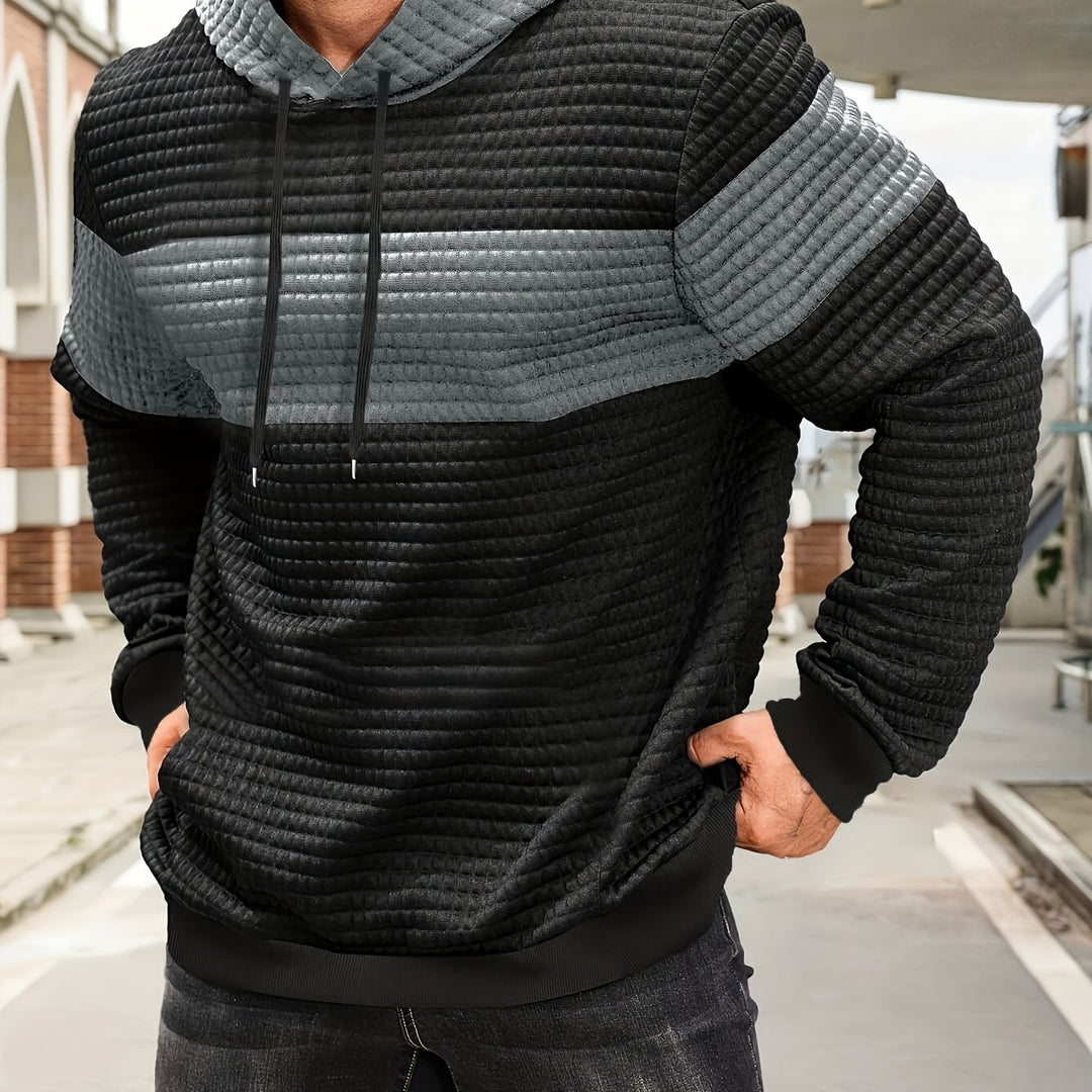 Grayson | Textured Color-Block Hoodie