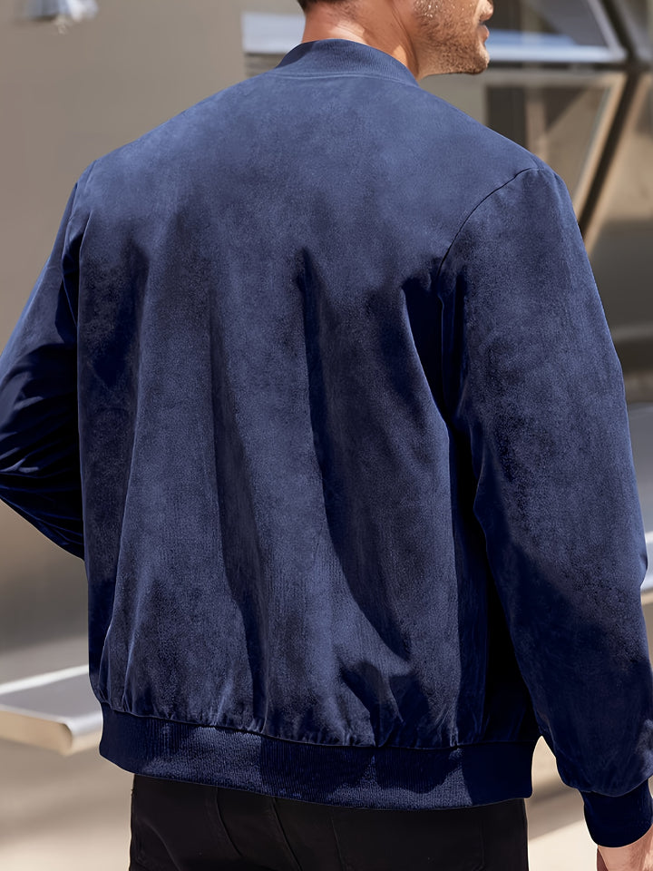 Flint | Men's Zip-Up Bomber Jacket with Stand Collar