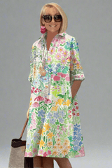 Juliette | Watercolor Floral Midi Dress