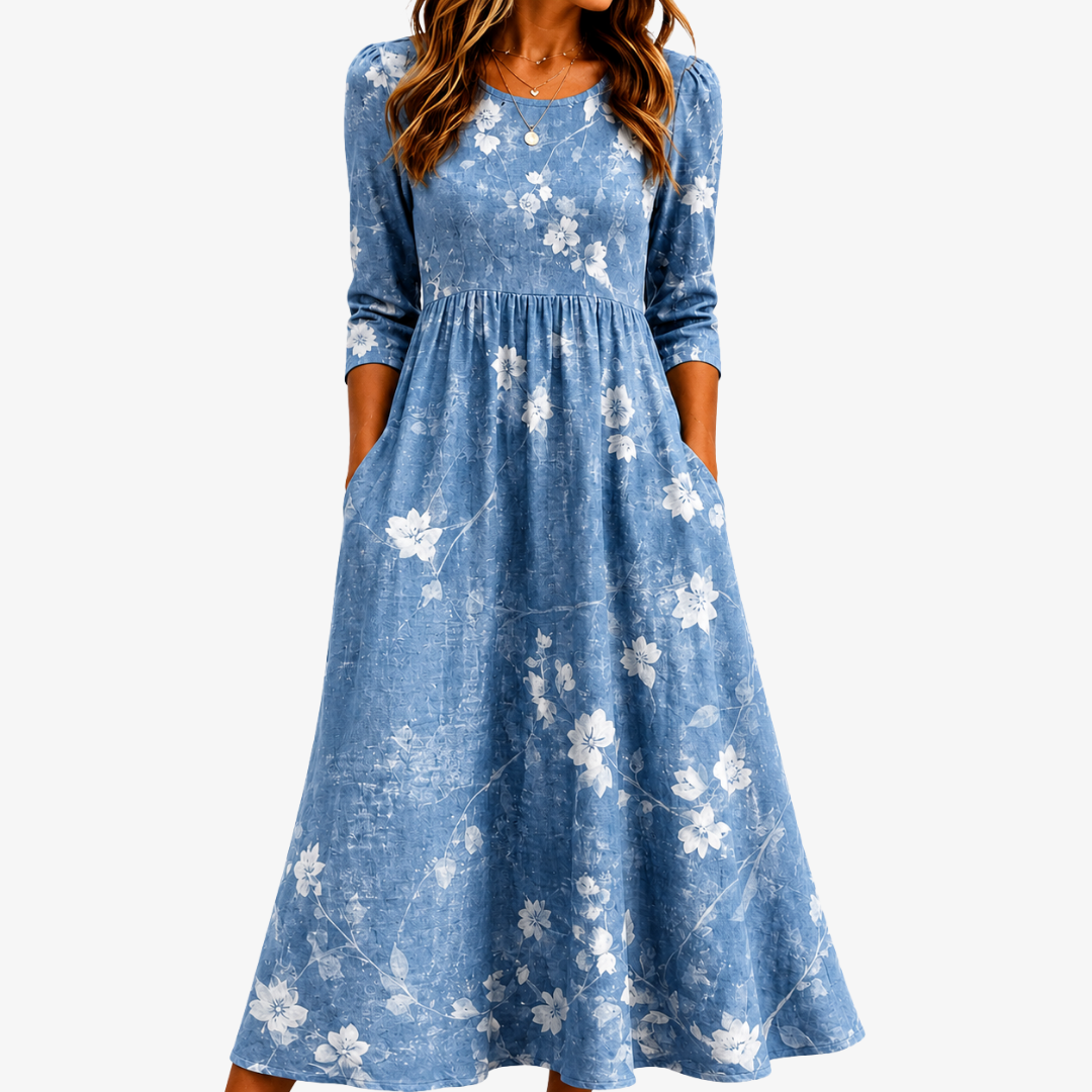 Millicent | Floral Pocket Midi Dress