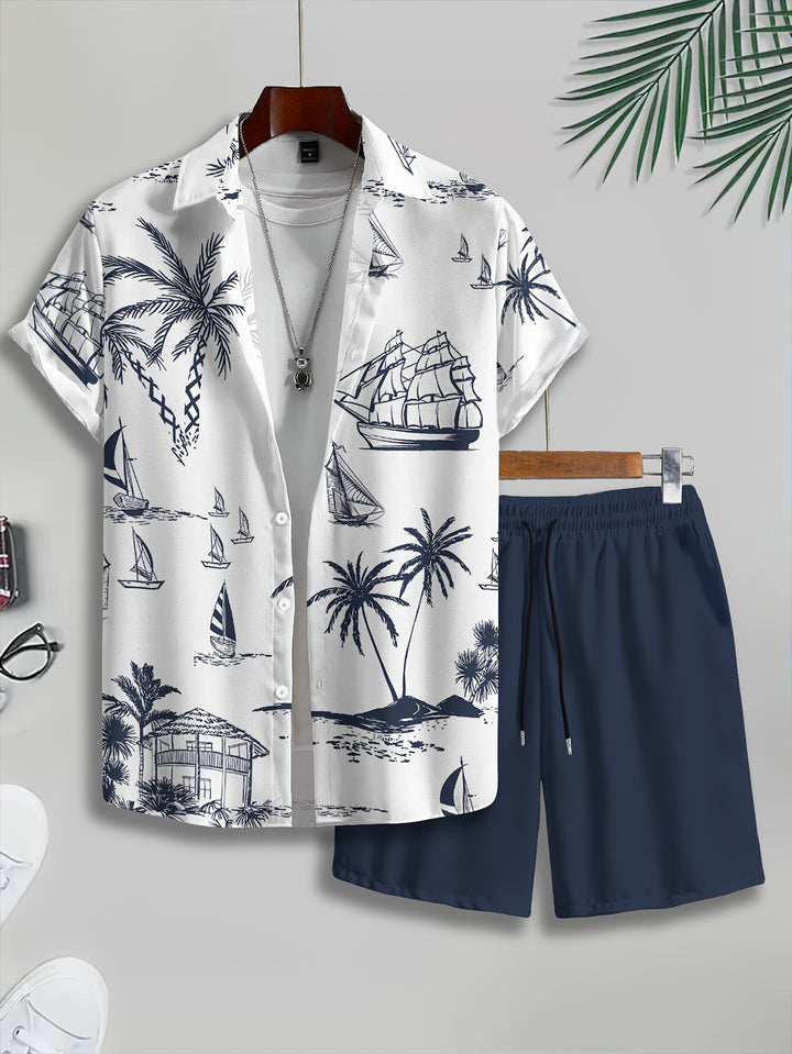 Montego | Men's Hawaiian Print Shirt & Shorts Set