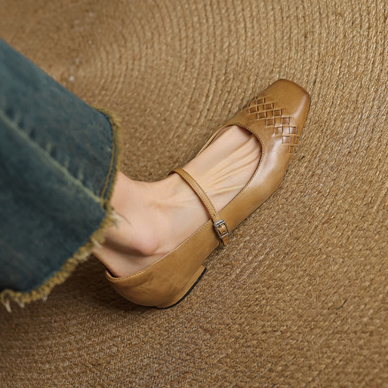 Joanna | Square-Toe Mary Jane Flats