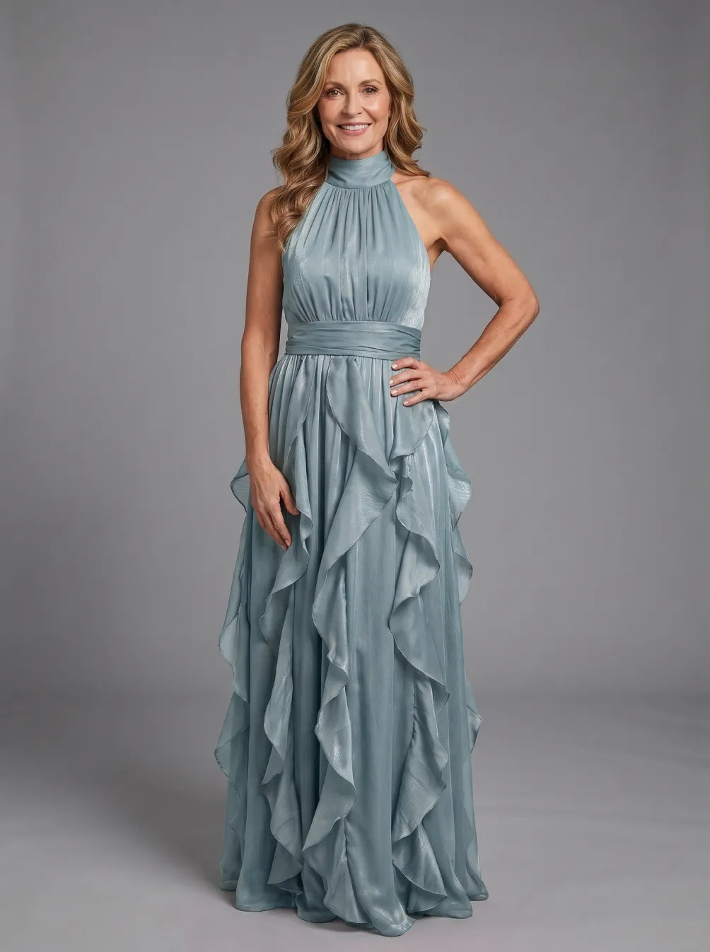 Sylvie | High-Neck Ruffle Maxi Dress