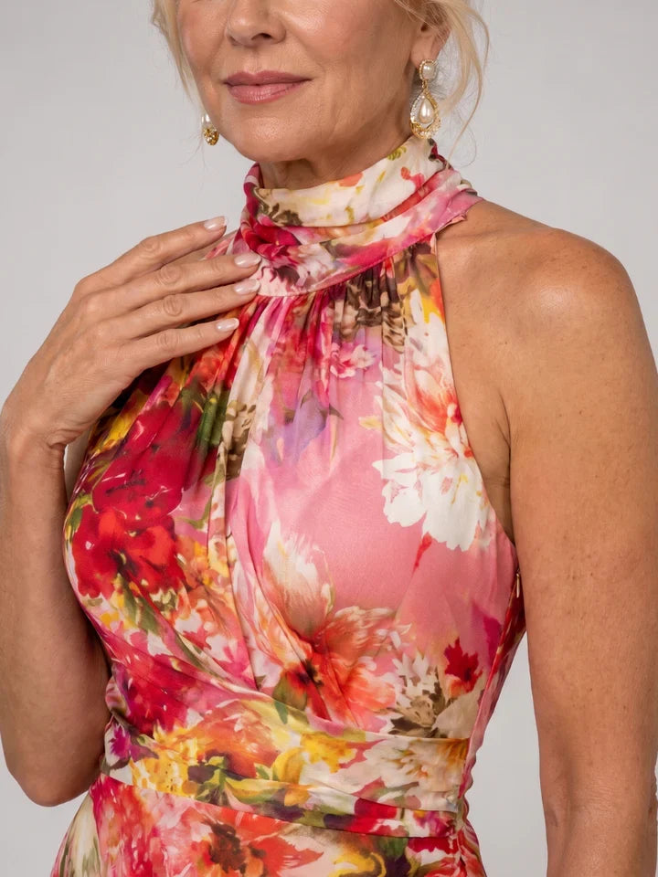 Melina | Floral Halter Maxi Dress