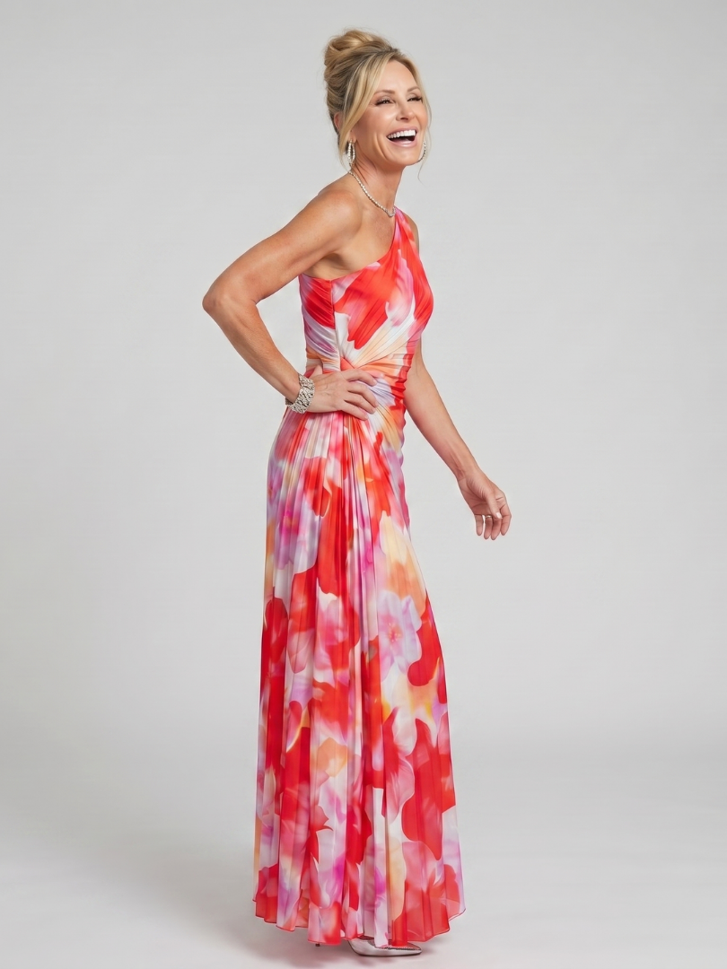Sloane | One-Shoulder Pleated Maxi Dress