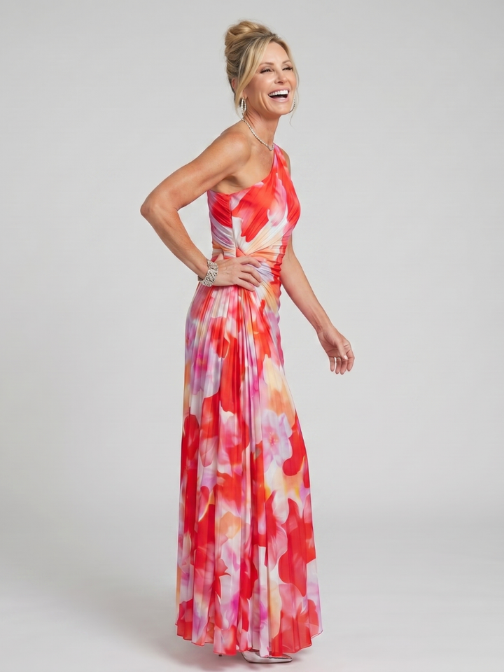 Sloane | One-Shoulder Pleated Maxi Dress