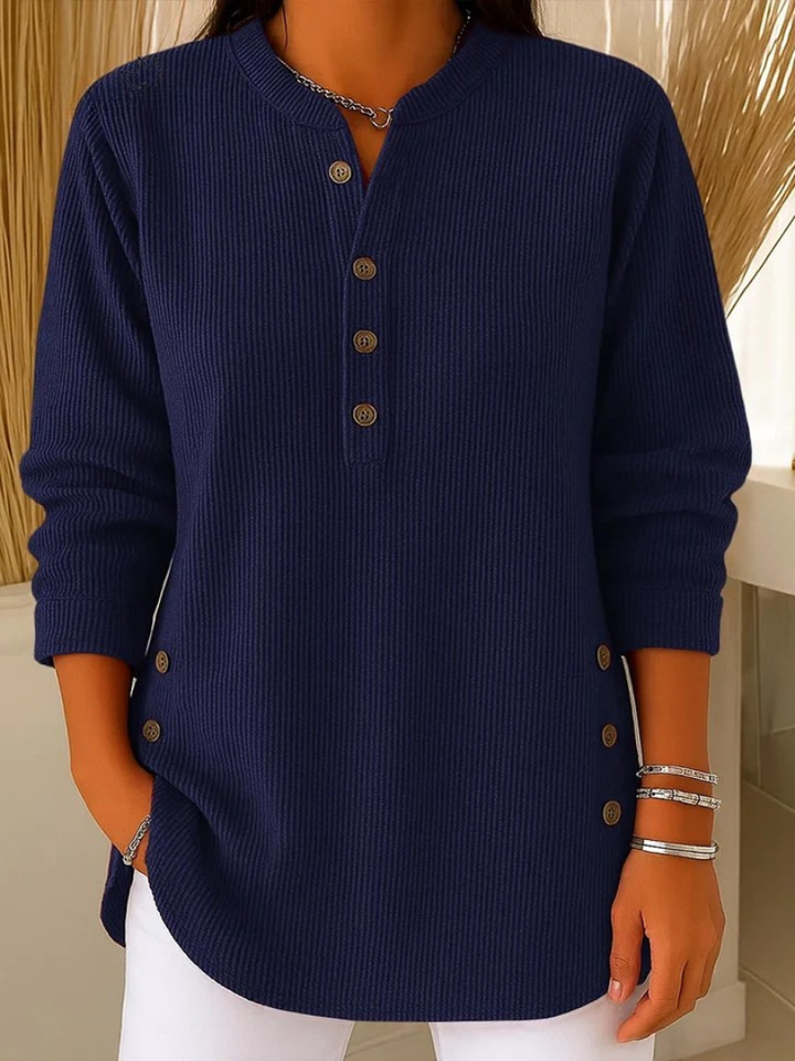 Thea | Button-Detail Henley Top