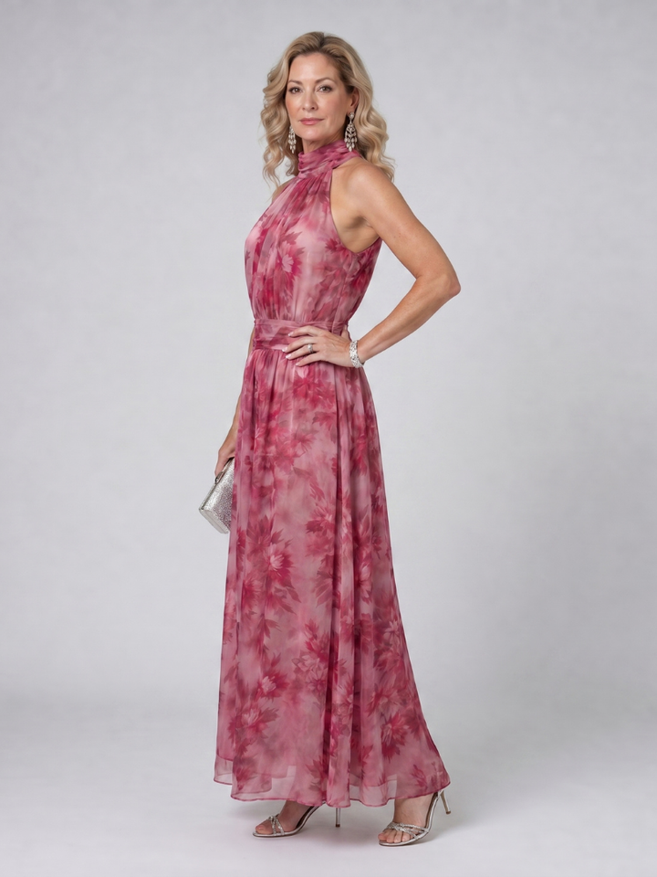 Eliza | Elegant Halter Neck Maxi Dress